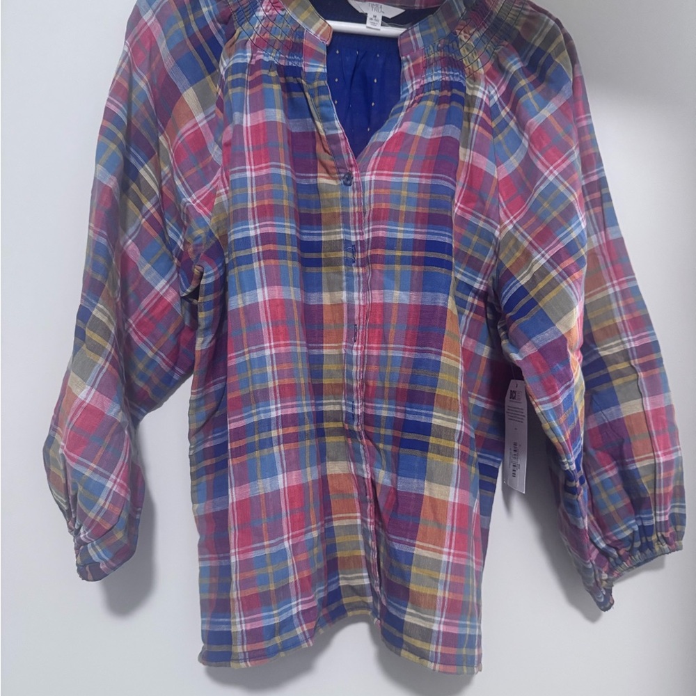 Time and Tru Colorful Plaid Women’s Blouse